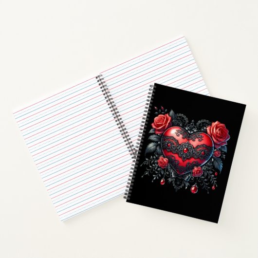 Gothic Heart Valentine Notebook Notizblock (Innenseite)
