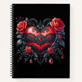 Gothic Heart Valentine Notebook Notizblock (Vorderseite)