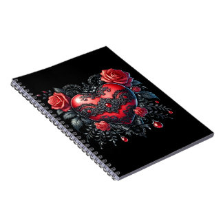 Gothic Heart Valentine Photo Notebook Notizblock