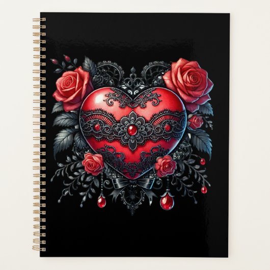 Gothic Heart Valentine Planner Planer (Vorderseite)