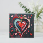 Gothic Heart Valentines Card (Stehend Vorderseite)