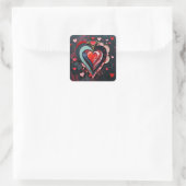 Gothic Heart Valentines  Quadratischer Aufkleber (Tasche)