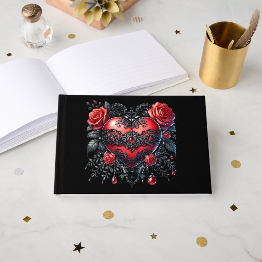 Gothic Heart Valentins-Gästebuch Gästebuch (Vorderseite Offen)