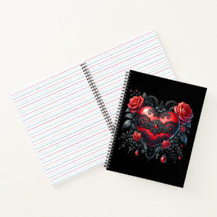 Gothic Heart Valentins-Notizbuch Notizblock