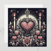 Gothic Heart Valentinstag Feiertagskarte (Vorne/Hinten)