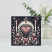 Gothic Heart Valentinstag Feiertagskarte (Stehend Vorderseite)
