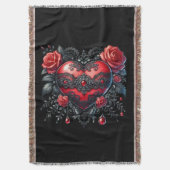 Gothic Heart Valentinstag-Throw Decke (Vorderseite Vertikal)