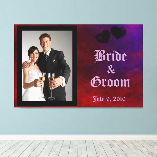 Gothic Heart Wedding Keepake Leinwand (Insitu (Holzboden))