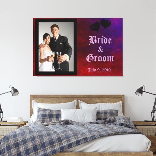 Gothic Heart Wedding Keepake Leinwand (Insitu (Schlafzimmer))