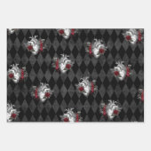 Gothic Heart Wrapping Paper Sheets Geschenkpapier Set (Vorderseite)
