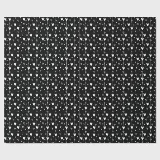 Gothic Hearts Black and White Geschenkpapier