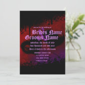 Gothic Hearts & Skull Wedding Einladung (Stehend Vorderseite)