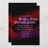 Gothic Hearts & Skull Wedding Einladung (Vorne/Hinten)