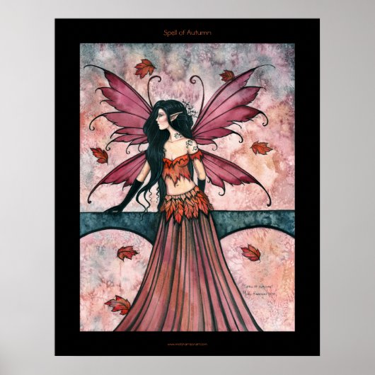 Gothic Herbst Fairy Art Poster drucken (Vorne)