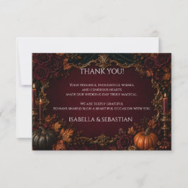 Gothic-Herbst-Kürbis-Hochzeit Dankeskarte