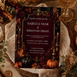 Gothic-Herbst-Kürbis-Hochzeit Einladung