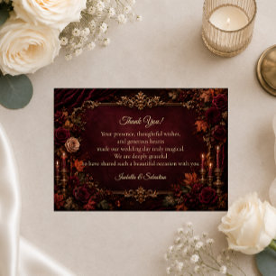 Gothic-Herbst-Romantik-Hochzeit Dankeskarte