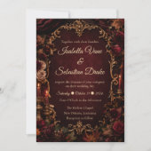 Gothic-Herbst-Romantik-Hochzeit Einladung (Vorderseite)