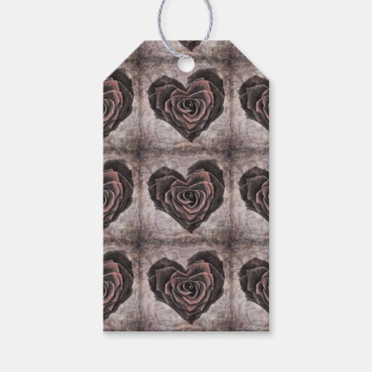 Gothic-Herz-Rose Geschenkanhänger (Vorderseite)