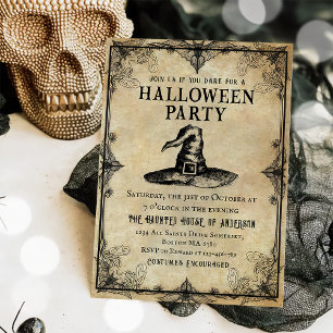Gothic Hexe Adult Halloween-Party Vintag Einladung