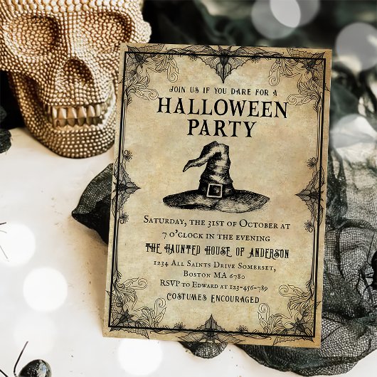Gothic Hexe Adult Halloween-Party Vintag Einladung