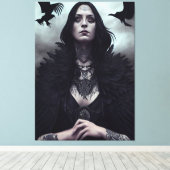 Gothic Hexe Black Crow Leinwanddruck (Insitu (Holzboden))