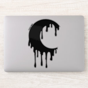 Gothic Hexe Black Dripping Moon Silhouette Aufkleber