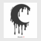 Gothic Hexe Black Dripping Moon Silhouette Aufkleber (Blatt)