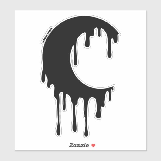 Gothic Hexe Black Dripping Moon Silhouette Aufkleber (Blatt)