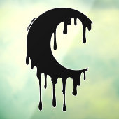 Gothic Hexe Black Dripping Moon Silhouette Fensteraufkleber (Blatt 3)