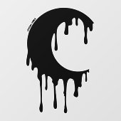 Gothic Hexe Black Dripping Moon Silhouette Fensteraufkleber (Blatt)