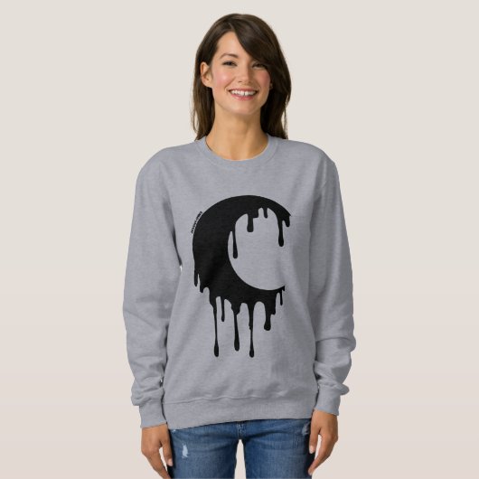 Gothic Hexe Black Dripping Moon Silhouette Sweatshirt (Vorne ganz)