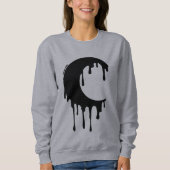 Gothic Hexe Black Dripping Moon Silhouette Sweatshirt (Vorderseite)