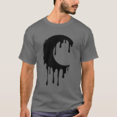 Gothic Hexe Black Dripping Moon Silhouette T-Shirt (Vorderseite)
