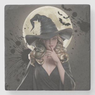 Gothic Hexe Full Moon Untersetzer