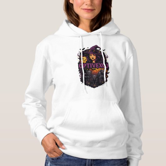 Gothic Hexe & Gargoyles Full Moon Spooky Vintag Hoodie (Vorderseite)