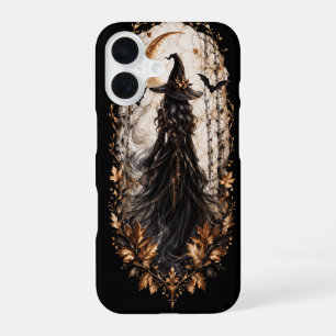Gothic Hexe Golden Mond Wald Halloween Case-Matte iPhone 16 Hülle