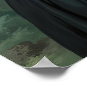 Gothic Hexe Grüne Augen Schädelstab Poster (Ecke)