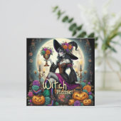 Gothic Hexe Halloween Fantasy Art Lebensmitteltasc (Stehend Vorderseite)