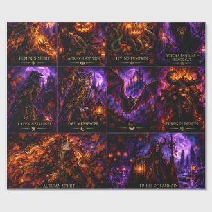 Gothic Hexe & Halloween-Monster Geschenkpapier