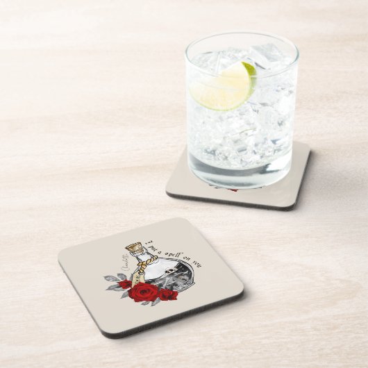 Gothic Hexe Liebe Pop Getränkeuntersetzer (Rechte Seite)