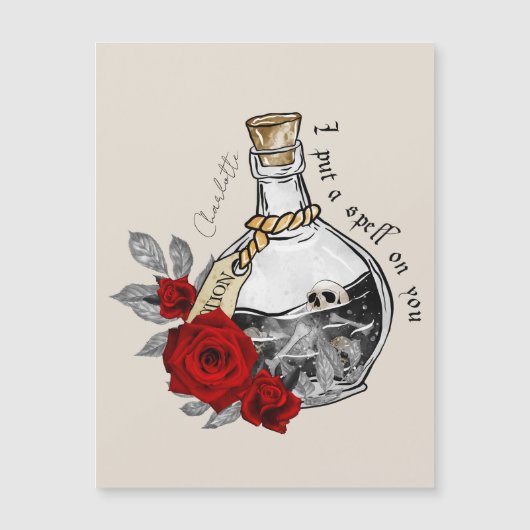 Gothic Hexe Liebe Pop Magnetkarte (Vorderseite)