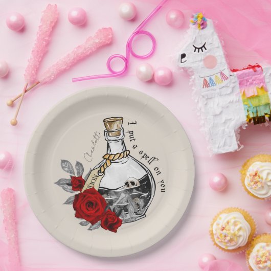 Gothic Hexe Liebe Pop Pappteller (Party)