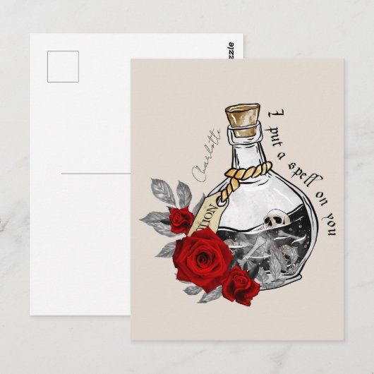 Gothic Hexe Liebe Pop Postkarte (Vorne/Hinten)