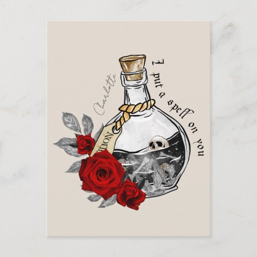 Gothic Hexe Liebe Pop Postkarte (Vorderseite)