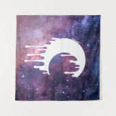 Gothic Hexe White Dripping Moon Silhouette Galaxy Wandteppich (Vorderseite (Horizontal))