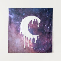 Gothic Hexe White Dripping Moon Silhouette Galaxy