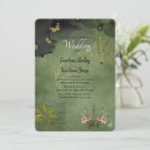 Gothic Hexe Wicca Grimoire Ephemerial Wedding Einladung (Stehend Vorderseite)