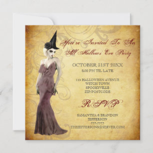 Gothic-Hexen-Halloween-Party-Einladung Einladung