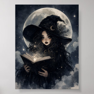 Gothic-Hexen-Natur-Vollmond-Design Poster